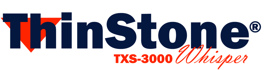 Logo - TXS Thinstone 3000 whisper for stone and brick veneer flats and corners cutting stone fabrication park industries machinery