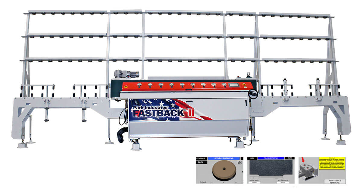 FASTBACK Edge Polisher Stone Fabrication Flat Edge Polishing Machine backsplash countertops Park Industries