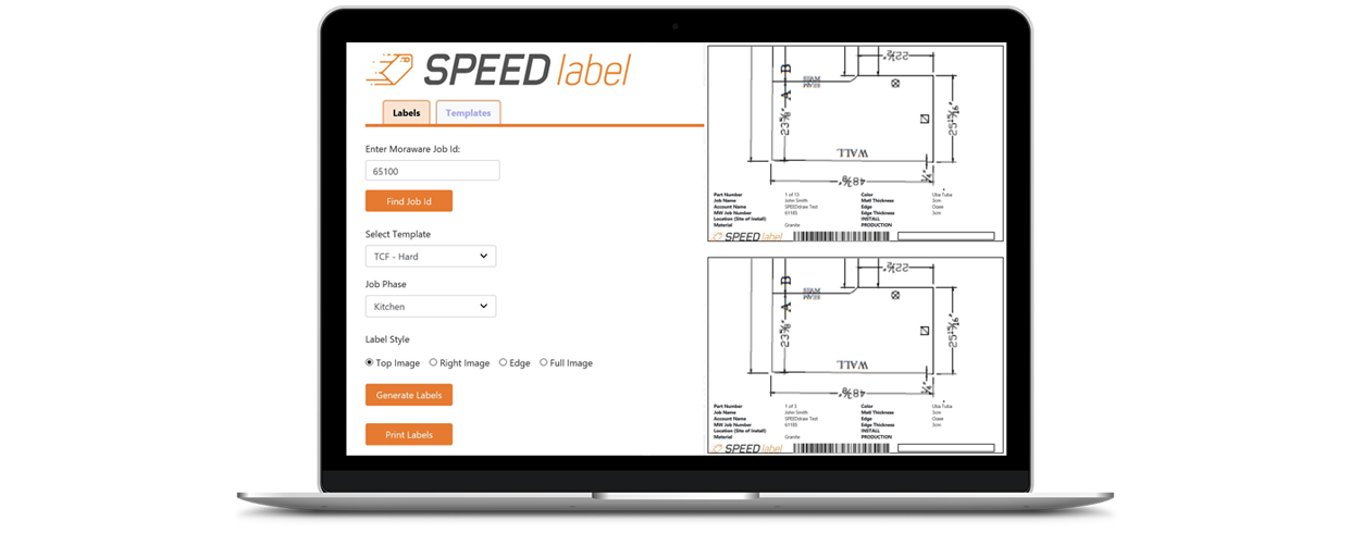 Speed Label for Stone Countertop Fabrication Shop Organization Park Industries