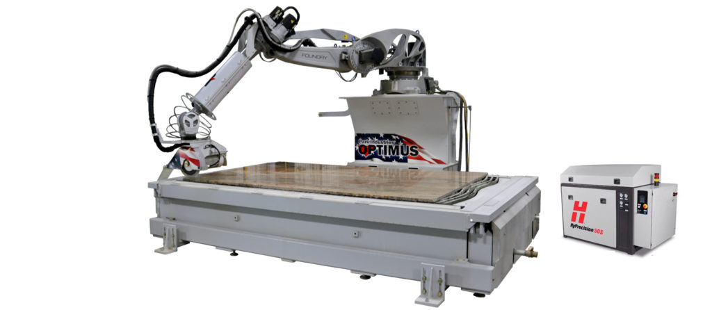 OPTIMUS Robotic Sawjet for stone cutting and stone countertop fabrication park industries robot