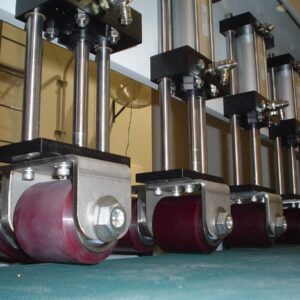 Triple Rod Air Cylinders with Non-Marring Urethane Rollers on the VELOCITY