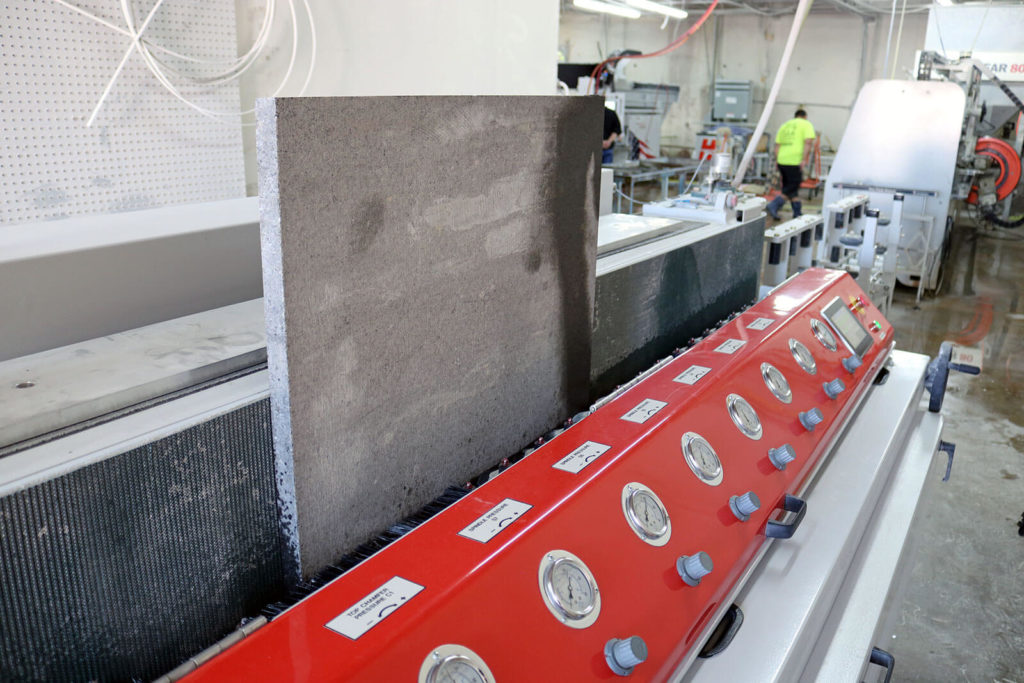 AA Granite Fabrication Center's FASTBACK II Edge Polisher | Park Industries Stone Fabrication Machinery Customer