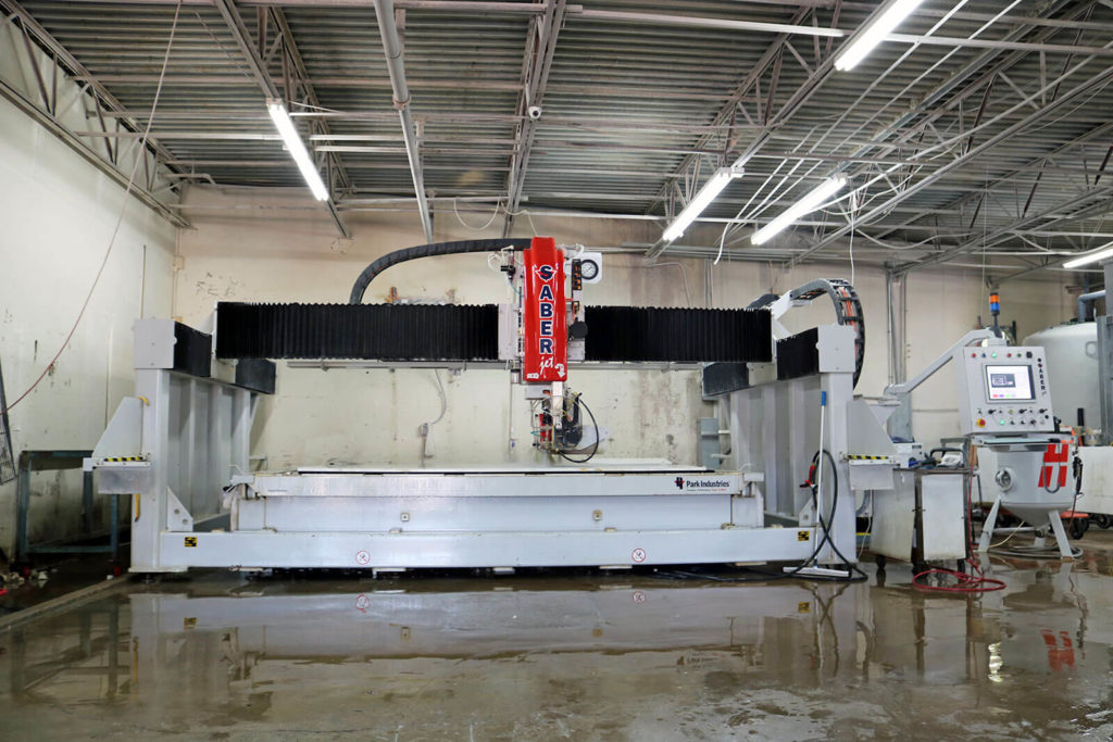 AA Granite Fabrication Center' s SABERjet CNC Sawjet | Park Industries Stone Fabrication Machinery Customer