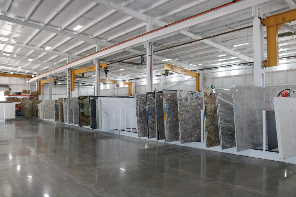 Slab inventory at Texas Custom Granite - Park Industries Stone customer