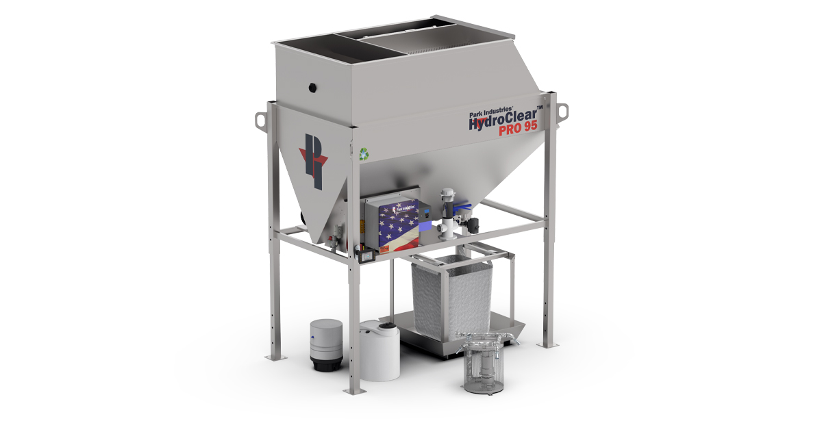 Hydroclear pro full features water recycling system for stone fabrication