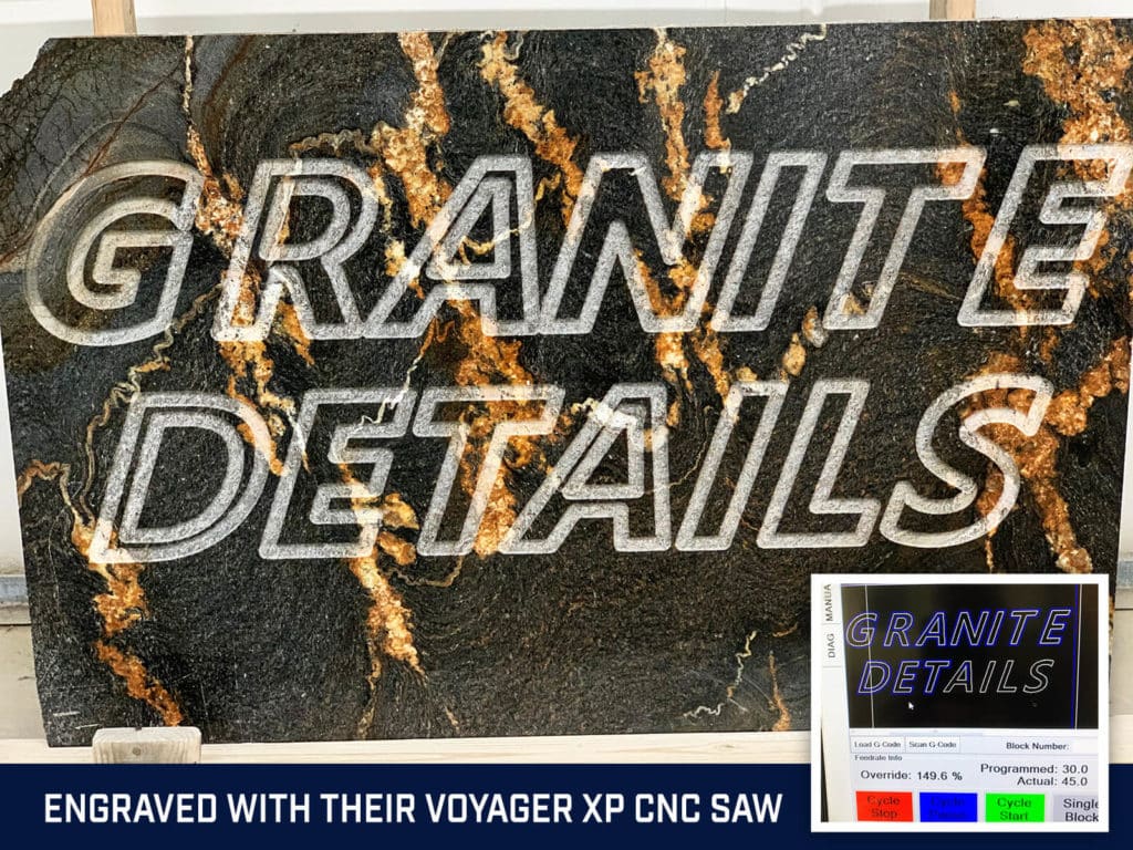 CNC Engraving Stone | VOYAGER XP CNC Saw for Stone Countertops