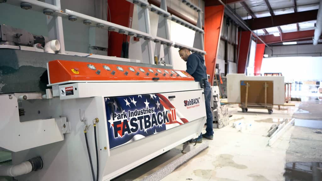 FASTBACK II Edge Polishing at Cabinet & Granite Depot | Park Industries CNC Stone Machinery
