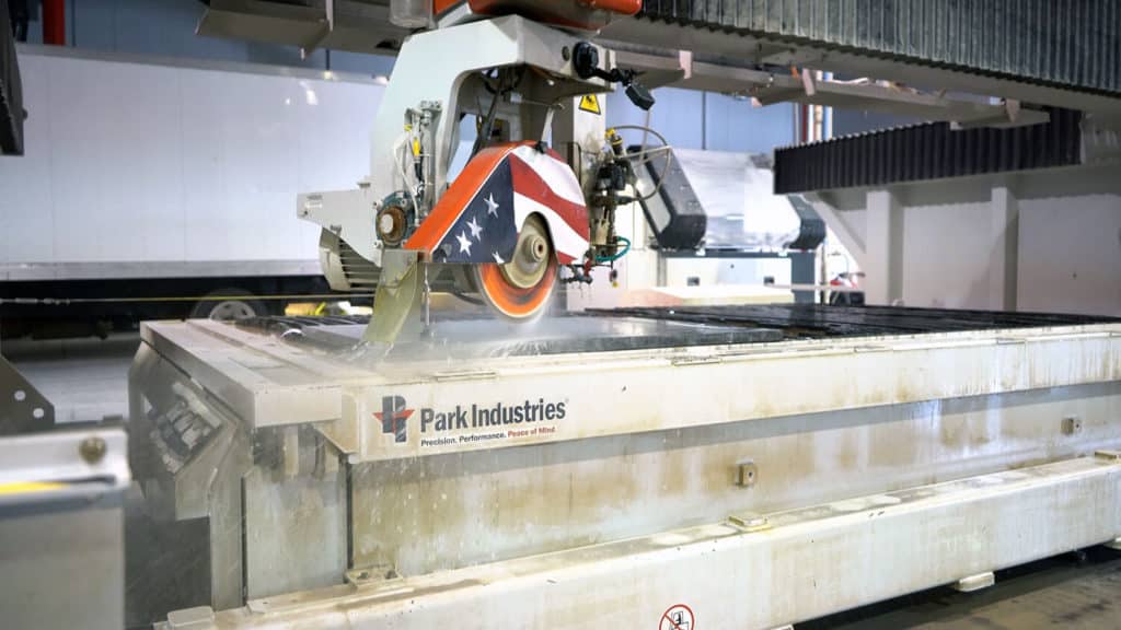 Sawjet cutting at Cabinet & Granite Depot | Park Industries CNC Stone Machinery