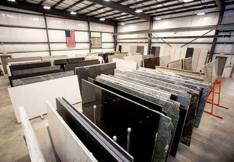 Indoor Slabyard at The Countertop Shop | Fabricator Spotlight of Park Industries CNC Stone Machinery for Countertop Fabricators