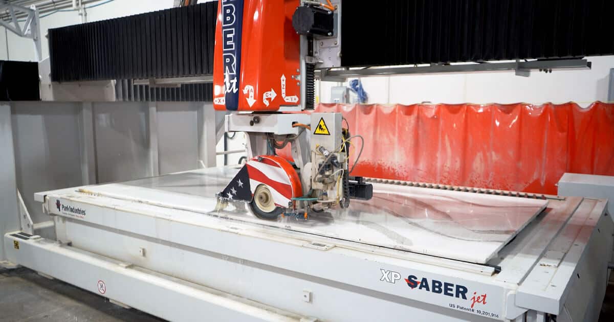 SABERjet XP CNC Sawjet | Cutting a Vein-Matched Slab