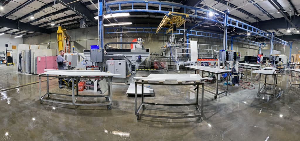 Inside the Fabrication Shop | Mckenzie Stone + Tile | CNC Stone Fabrication Machinery