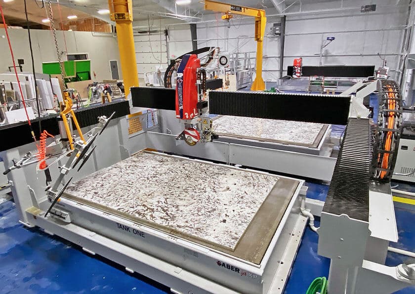 Two Table SABERjet XP CNC Sawjet at Old World Granite