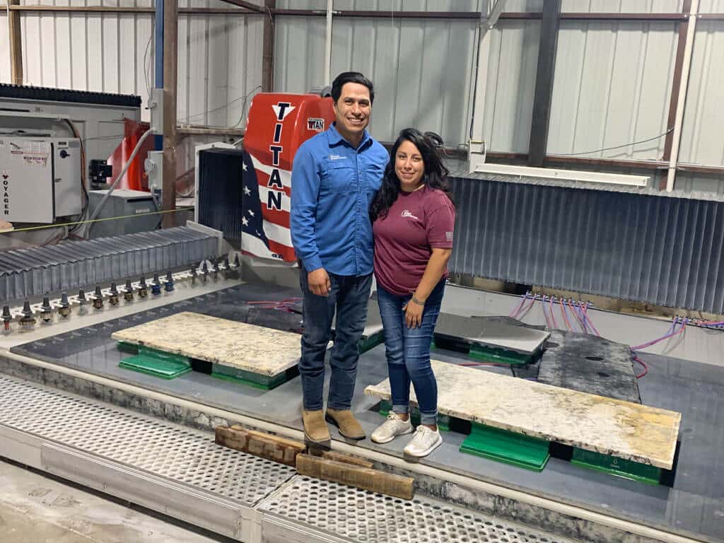 Hector and Yuri Franco of Unique Countertops with their Park Industries CNC Machines