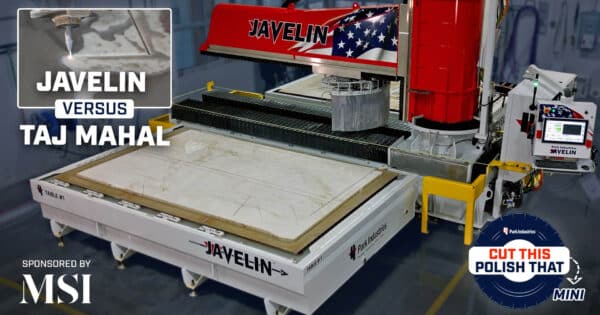 Taj Mahal Quartzite Cutting + Mitering on JAVELIN CNC Sawjet | Park Industreis