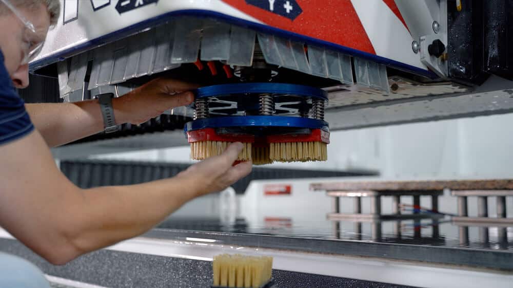 TITAN CNC Router | Leathering Capabilities - Leather Head with Frankfurt Brushes on CNC Machine