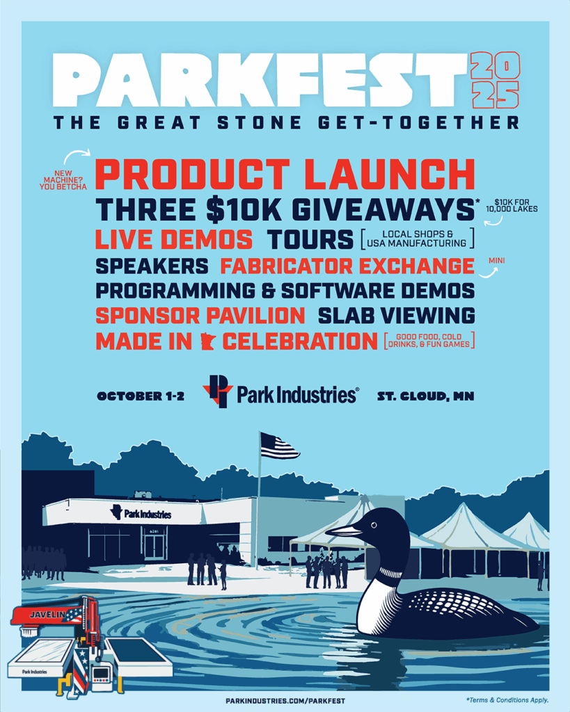 Official Parkfest 2025 Flyer | Ultimate event for stone fabricators