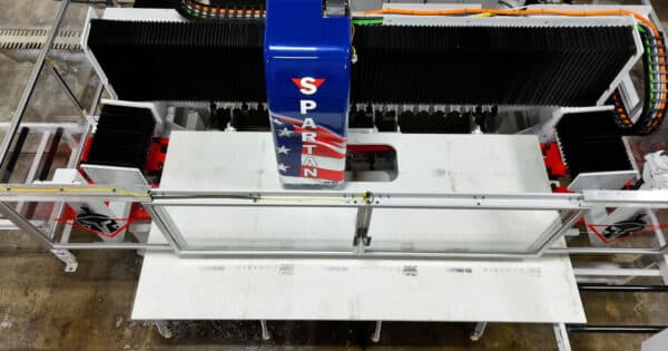 Sink Cutting on Large Island with SPARTAN CNC Router | Stone Machine for Countertop Fabrication